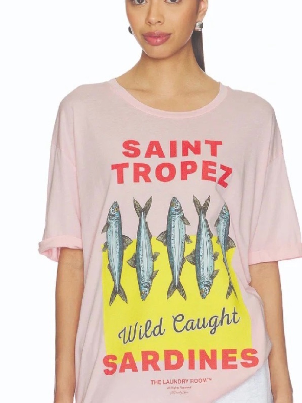 The Laundry Room Pink "Saint Tropez Sardines" Graphic Tee